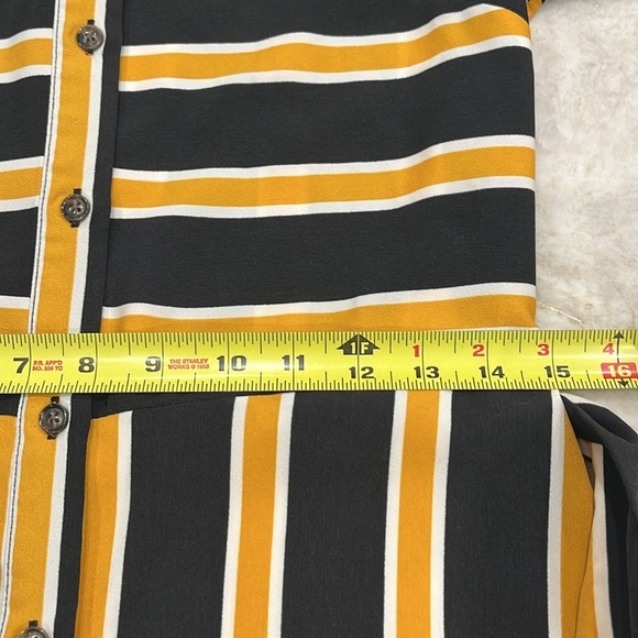 NEW Who What Wear Midi Shirt Dress XS | Marigold Stripe | Tie Waist - Picture 5 of 10